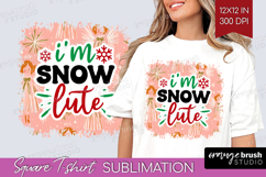 Funny Christmas Quote Square Tshirt Background - Pink Xmas Product Image 1