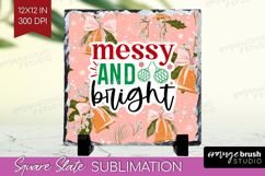 Funny Christmas Quote Slate PNG - Pink Xmas Square Slate Product Image 1