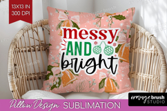 Funny Christmas Quote Pillow Sublimation - Pink Xmas Pillow Product Image 1