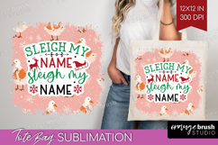 Funny Christmas Quote Tote Bag - Pink Xmas Tote Bag PNG Product Image 1