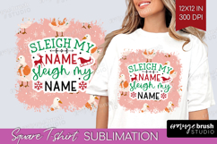 Funny Christmas Quote Square Tshirt Background - Pink Xmas Product Image 1