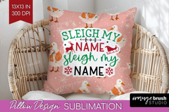 Funny Christmas Quote Pillow Sublimation - Pink Xmas Pillow Product Image 1