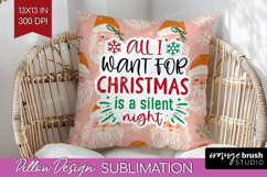 Funny Christmas Quote Pillow Sublimation - Pink Xmas Pillow Product Image 1
