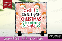 Funny Christmas Quote Slate PNG - Pink Xmas Square Slate Product Image 1