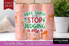 Funny Christmas Quote Tumbler Wrap - Pink Xmas Tumbler PNG Product Image 1