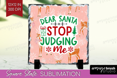 Funny Christmas Quote Slate PNG - Pink Xmas Square Slate Product Image 1