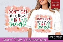 Funny Christmas Quote Square Tshirt Background - Pink Xmas Product Image 1