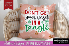 Funny Christmas Quote Pillow Sublimation - Pink Xmas Pillow Product Image 1