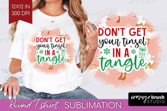 Funny Christmas Quote Round Tshirt Background - Pink Xmas Product Image 1