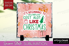 Funny Christmas Quote Slate PNG - Pink Xmas Square Slate Product Image 1