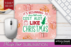 Funny Christmas Quote Mouse Pad Sublimation - Pink Xmas PNG Product Image 1