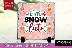 Funny Christmas Quote Slate PNG - Pink Xmas Square Slate Product Image 1