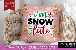 Funny Christmas Quote Pillow Sublimation - Pink Xmas Pillow Product Image 1