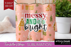 Funny Christmas Quote Tumbler Wrap - Pink Xmas Tumbler PNG Product Image 1
