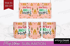 Funny Christmas Quote Mug Wrap - Pink Xmas Mug PNG Product Image 1