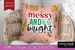 Funny Christmas Quote Pillow Sublimation - Pink Xmas Pillow Product Image 1