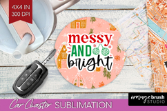 Funny Christmas Quote Car Coaster - Pink Xmas Coaster PNG Product Image 1