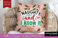 Funny Christmas Quote Pillow Sublimation - Pink Xmas Pillow Product Image 1