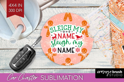 Funny Christmas Quote Car Coaster - Pink Xmas Coaster PNG Product Image 1