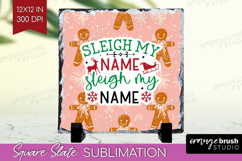 Funny Christmas Quote Slate PNG - Pink Xmas Square Slate Product Image 1