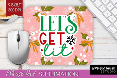 Funny Christmas Quote Mouse Pad Sublimation - Pink Xmas PNG Product Image 1