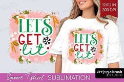 Funny Christmas Quote Square Tshirt Background - Pink Xmas Product Image 1