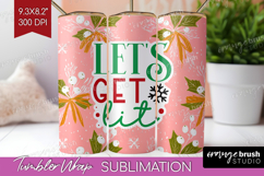 Funny Christmas Quote Tumbler Wrap - Pink Xmas Tumbler PNG Product Image 1