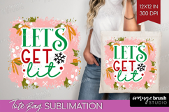 Funny Christmas Quote Tote Bag - Pink Xmas Tote Bag PNG Product Image 1