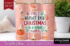 Funny Christmas Quote Tumbler Wrap - Pink Xmas Tumbler PNG Product Image 1