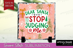 Funny Christmas Quote Slate PNG - Pink Xmas Square Slate Product Image 1