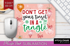 Funny Christmas Quote Mouse Pad Sublimation - Pink Xmas PNG Product Image 1