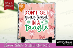 Funny Christmas Quote Slate PNG - Pink Xmas Square Slate Product Image 1