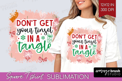 Funny Christmas Quote Square Tshirt Background - Pink Xmas Product Image 1