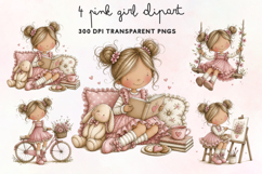 Pink Girl Clipart PNG Product Image 1