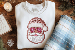 Pink Santa Claus Christmas Sequin Santa Face Faux Latch Hook Product Image 1