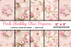 Pink Shabby Chic Papers JPG Product Image 1