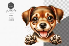 Dog clipart, Puppy dog, Peeking dog, Product Image 1