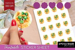 Pomeranian St. Patricks Day Dog Round Sticker Dog Printable Product Image 1