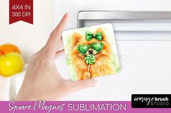 Pomeranian St. Patricks Day Dog Magnet Sublimation Dog Product Image 1