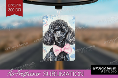 Poodle Dog Air Freshener PNG Blue Toile PNG Sublimation Product Image 1