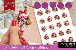 Poodle Valentine Round Sticker Valentines Day Printable Product Image 1