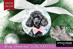 Poodle Dog Ornament PNG Blue Toile PNG Sublimation Product Image 1