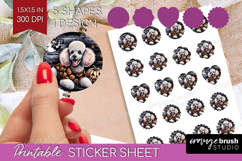 Poodle Dog Round Sticker Halloween Printable Sticker Sheet Product Image 1