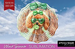 Poodle St. Patricks Day Dog Wind Spinner Sublimation PNG Dog Product Image 1