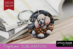 Poodle Dog Keychain PNG Halloween Keychain Sublimation Product Image 1