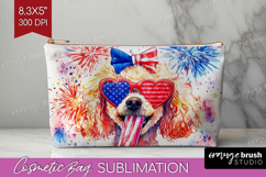 Poodle Dog Cosmetic Bag 4th Of July Makeup Bag PNG Product Image 1