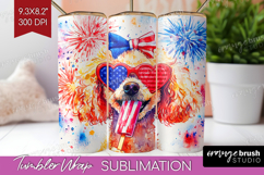 Poodle Dog Tumbler Wrap 4th Of July Tumbler PNG Sublimation Product Image 1
