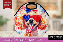 Poodle Dog Lunch Bag 4th Of July Lunch Bug PNG Sublimation Product Image 1