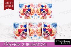 Poodle Dog Mug Wrap 4th Of July Mug PNG Sublimation Product Image 1