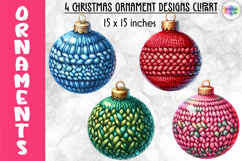 Christmas Ornaments Clipart, Christmas Tree Baubles PNG Product Image 1